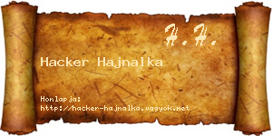 Hacker Hajnalka névjegykártya