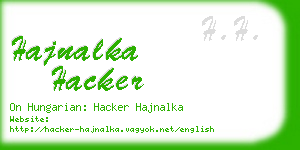 hajnalka hacker business card